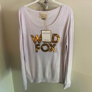 NWT Wildfox White Label Sequin Sweater Lilac Small